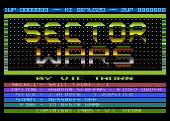 Sector Wars Title Screen